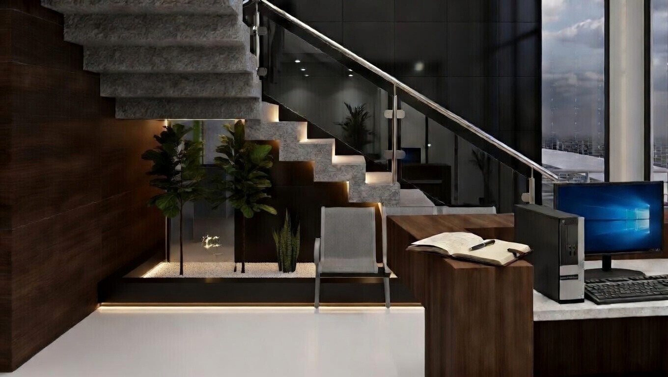 Plano arquitectónico planta de almacén industrial con racks