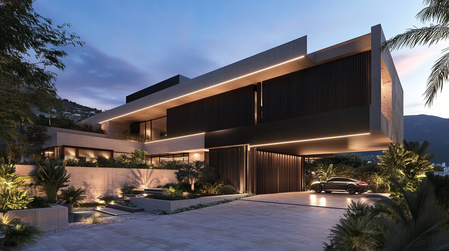 Render de fachada residencial — proyecto arquitectónico CIMTRA Monterrey